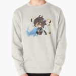 Genshin Impact Chibi Cool Zhongli  Pullover Sweatshirt RB1109 product Offical Genshin Impact Merch