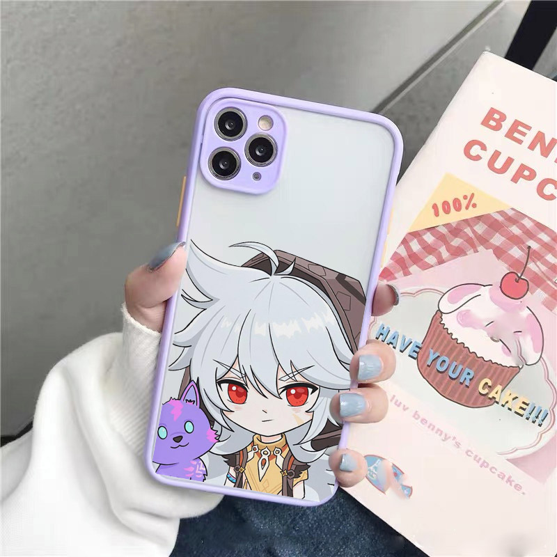 Genshin impact Anime Phone Case For iPhone 12 11 Pro MAX XR XS 7 SE20 13 X 8 6 Plus Cute Clear Hard Matte Cover Shockproof Shell