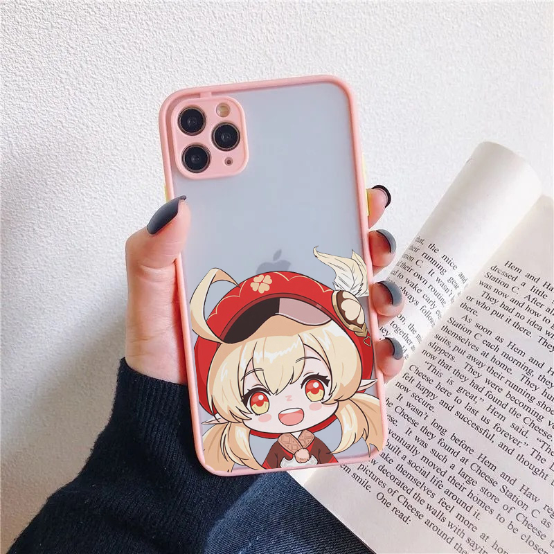 Genshin impact Anime Phone Case For iPhone 12 11 Pro MAX XR XS 7 SE20 13 X 8 6 Plus Cute Clear Hard Matte Cover Shockproof Shell