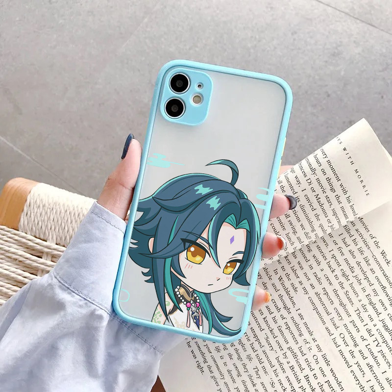 Genshin impact Anime Phone Case For iPhone 12 11 Pro MAX XR XS 7 SE20 13 X 8 6 Plus Cute Clear Hard Matte Cover Shockproof Shell