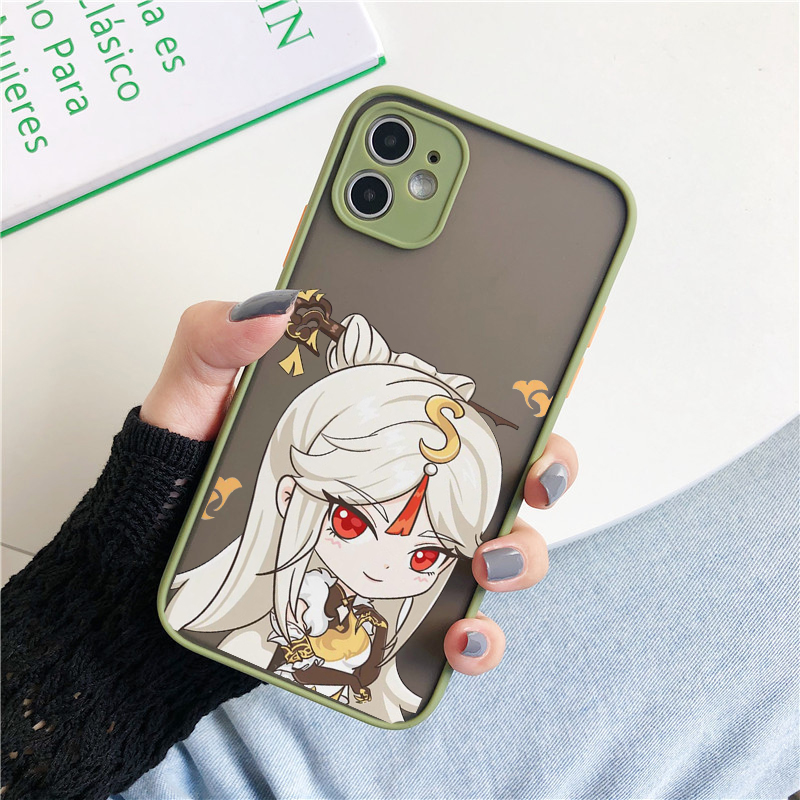 Genshin impact Anime Phone Case For iPhone 12 11 Pro MAX XR XS 7 SE20 13 X 8 6 Plus Cute Clear Hard Matte Cover Shockproof Shell