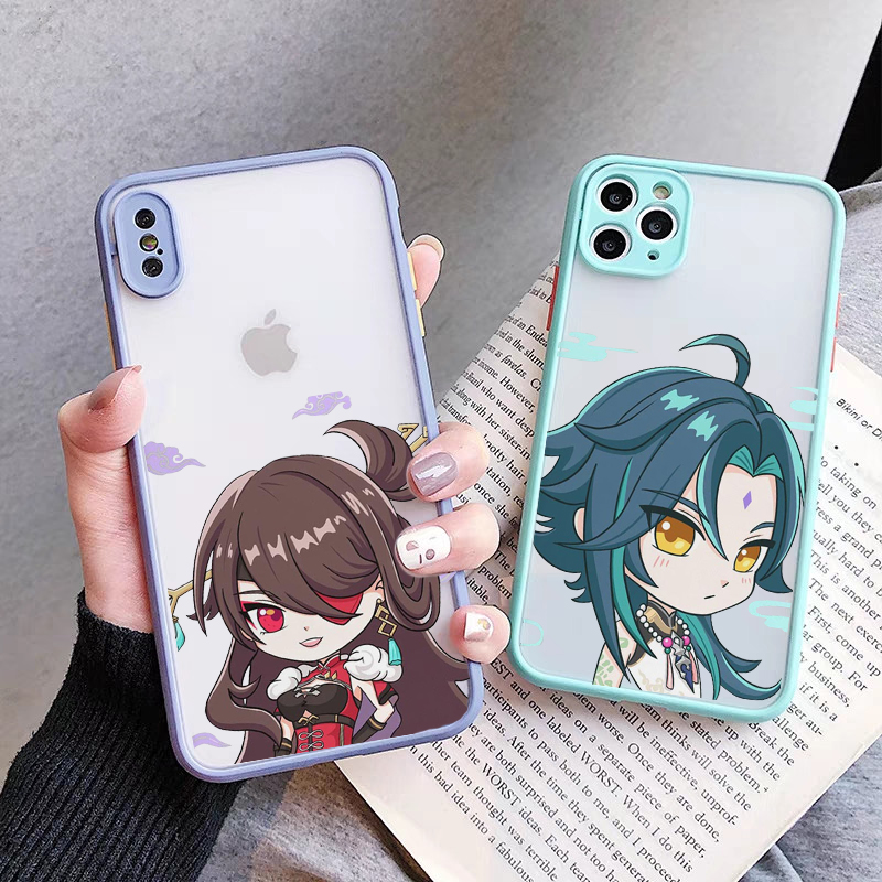 Genshin impact Anime Phone Case For iPhone 12 11 Pro MAX XR XS 7 SE20 13 X 8 6 Plus Cute Clear Hard Matte Cover Shockproof Shell