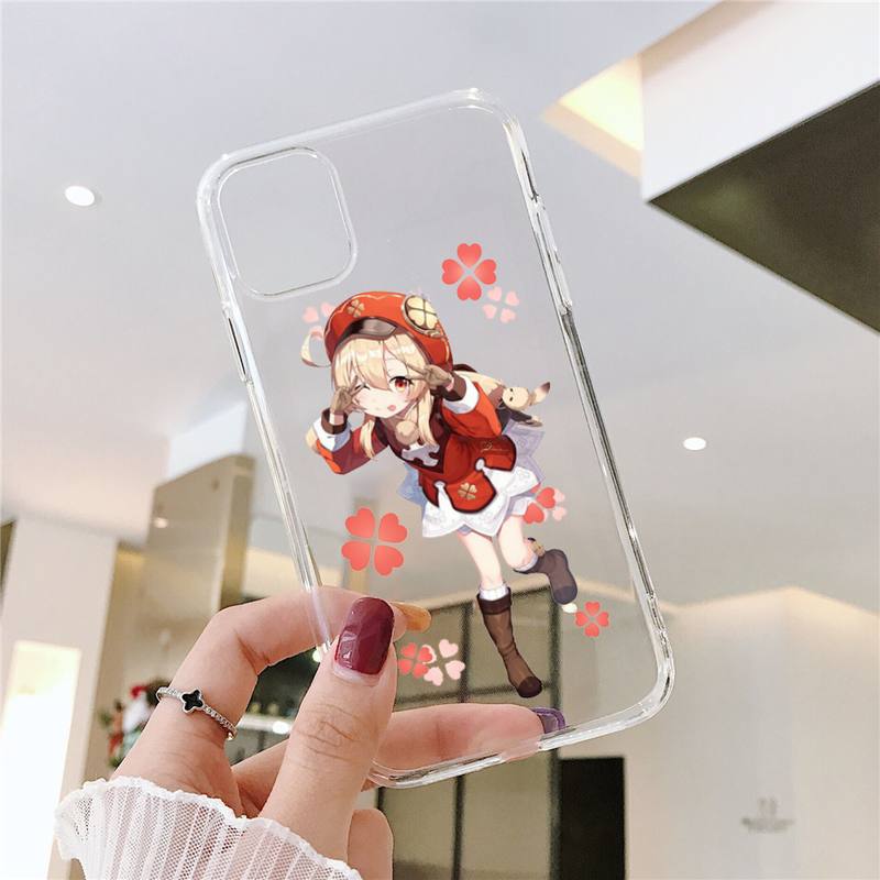 Genshin impact zhongli Phone Case Transparent for iPhone 13 7 8 11 12 s mini pro X XS XR MAX Plus cover funda