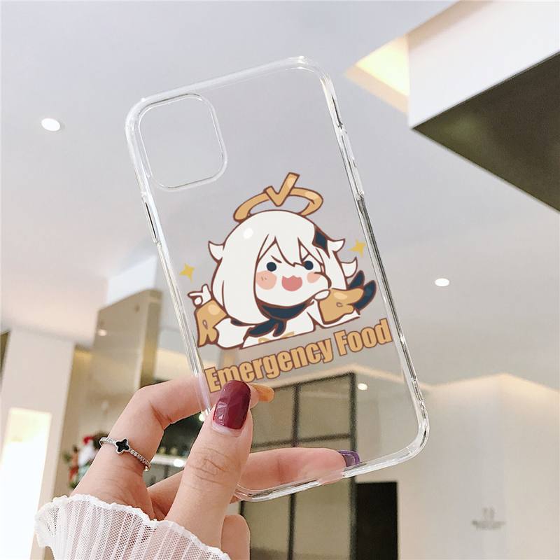 Genshin impact zhongli Phone Case Transparent for iPhone 13 7 8 11 12 s mini pro X XS XR MAX Plus cover funda