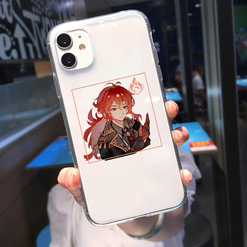 New Genshin Impact Phone Case for IPhone XR X XS MAX 6s 7 7plus 8 8Plus SE20 12 11 13 Pro Max Soft Silcone TPU Transparent Cover