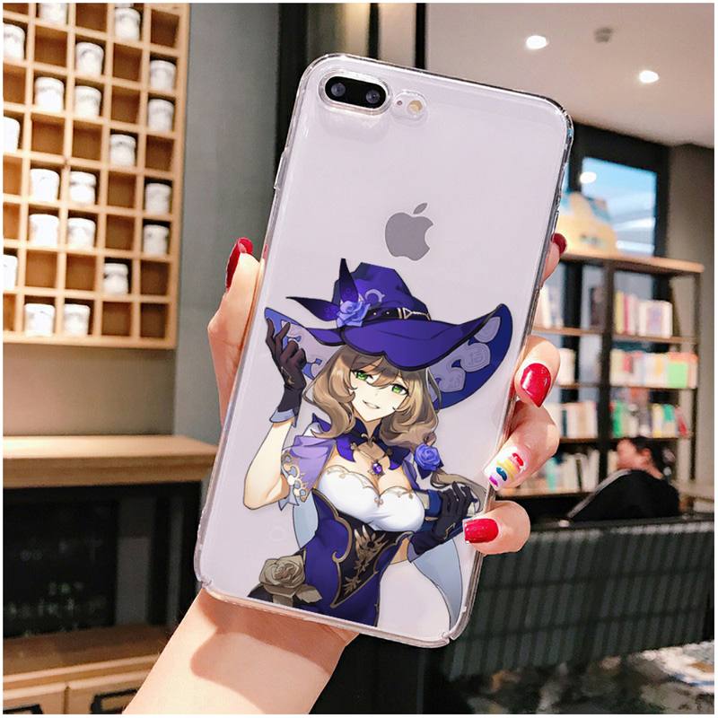 YNDFCNB genshin impact Phone Case For iPhone X XS MAX 6 6s 7 7plus 8 8Plus 5 5S SE 2020 XR 11 11pro max Clear funda Cover