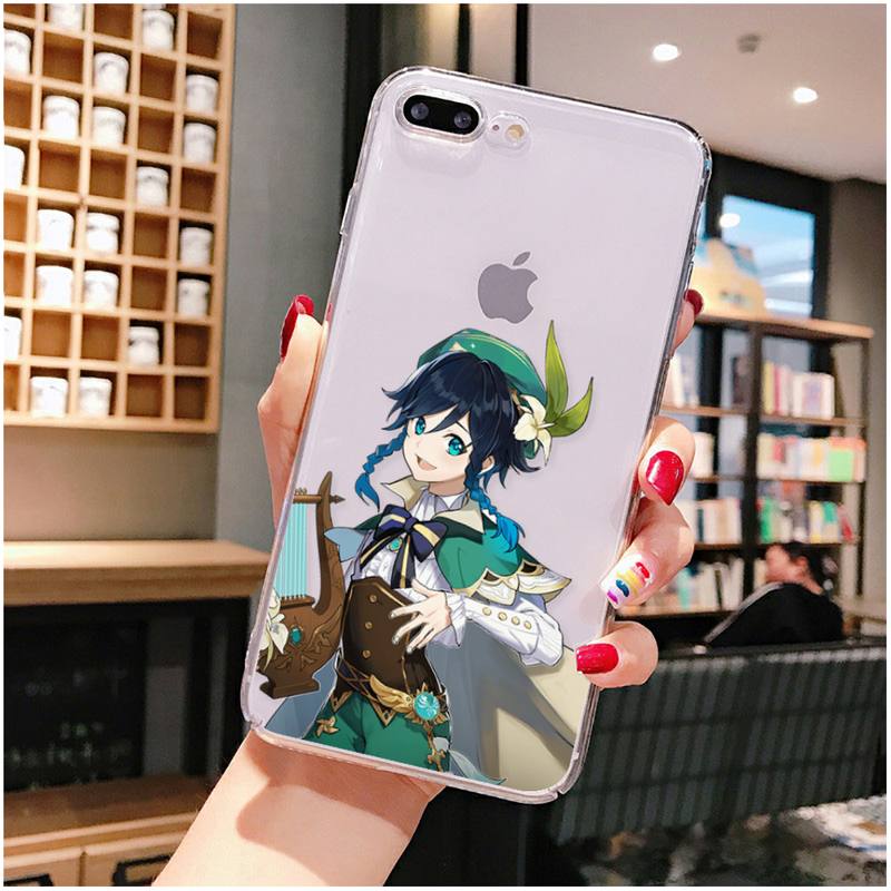 YNDFCNB genshin impact Phone Case For iPhone X XS MAX 6 6s 7 7plus 8 8Plus 5 5S SE 2020 XR 11 11pro max Clear funda Cover