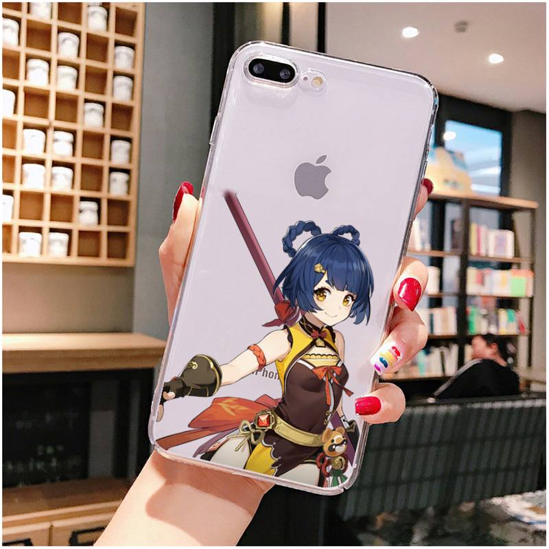 YNDFCNB genshin impact Phone Case For iPhone X XS MAX 6 6s 7 7plus 8 8Plus 5 5S SE 2020 XR 11 11pro max Clear funda Cover