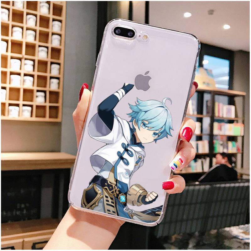 YNDFCNB genshin impact Phone Case For iPhone X XS MAX 6 6s 7 7plus 8 8Plus 5 5S SE 2020 XR 11 11pro max Clear funda Cover