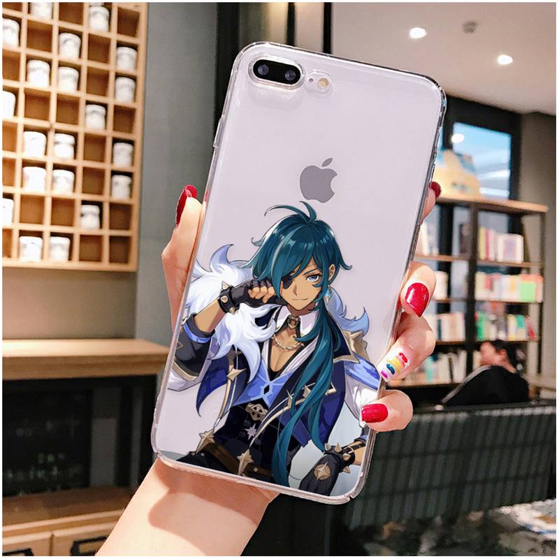 YNDFCNB genshin impact Phone Case For iPhone X XS MAX 6 6s 7 7plus 8 8Plus 5 5S SE 2020 XR 11 11pro max Clear funda Cover