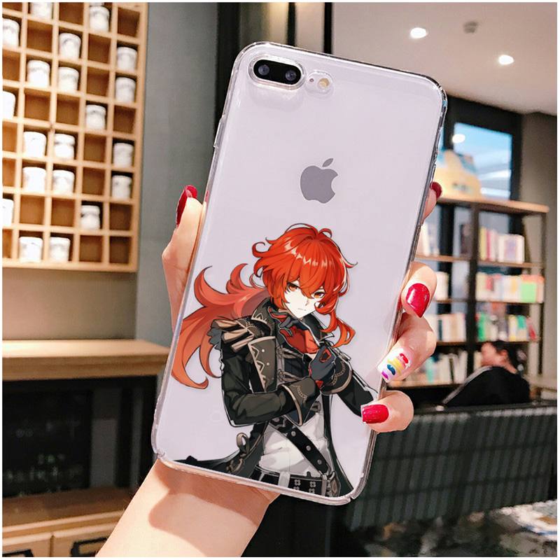 YNDFCNB genshin impact Phone Case For iPhone X XS MAX 6 6s 7 7plus 8 8Plus 5 5S SE 2020 XR 11 11pro max Clear funda Cover