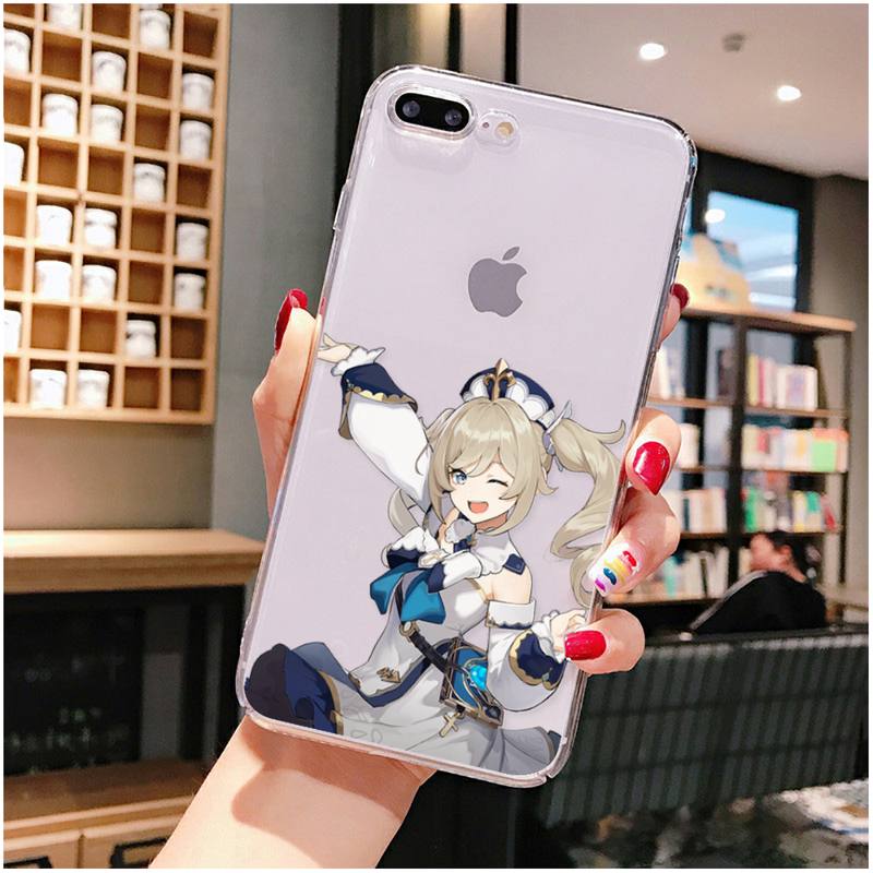 YNDFCNB genshin impact Phone Case For iPhone X XS MAX 6 6s 7 7plus 8 8Plus 5 5S SE 2020 XR 11 11pro max Clear funda Cover