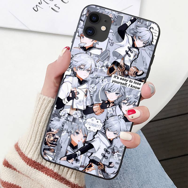 YNDFCNB zhongli genshin impact Phone Case for iPhone 11 12 pro XS MAX 8 7 6 6S Plus X 5S SE 2020 XR cover