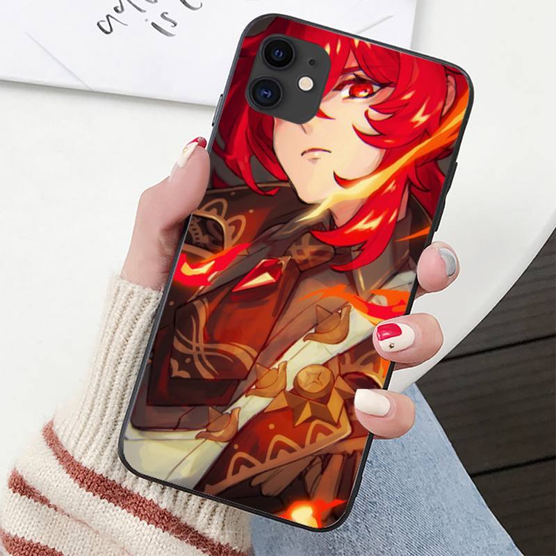 YNDFCNB zhongli genshin impact Phone Case for iPhone 11 12 pro XS MAX 8 7 6 6S Plus X 5S SE 2020 XR cover