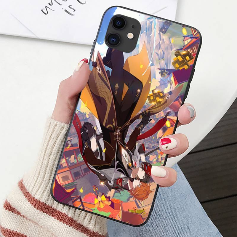 YNDFCNB zhongli genshin impact Phone Case for iPhone 11 12 pro XS MAX 8 7 6 6S Plus X 5S SE 2020 XR cover