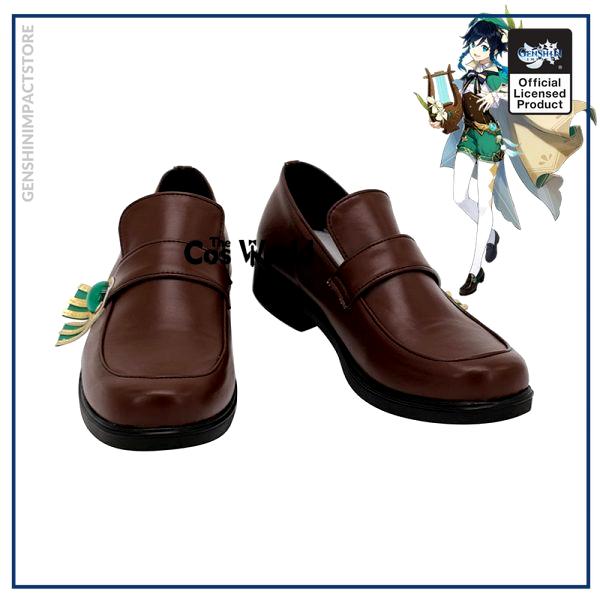 Genshin Impact Mondstadt Venti Games Customize Anime Cosplay Low Heel Shoes - Genshin Impact Store