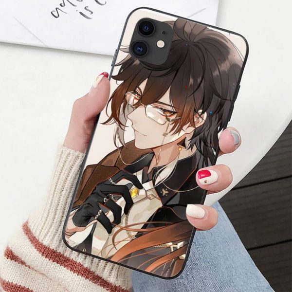 YNDFCNB zhongli genshin impact Phone Case for iPhone 11 12 pro XS MAX 8 7 6 1 - Genshin Impact Store