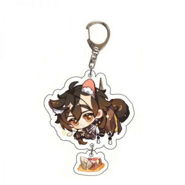 Cute Genshin Impact Zhongli Cosplay Acrylic Keychain G Shaped Buckle Accessories Bag Car Pendant Key Ring Game Fans Gift 800x800 1 - Genshin Impact Store