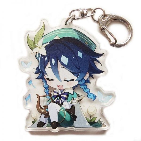 New Genshin Impact Venti Figures Acrylic Keychain G Shaped Buckle Accessories Cute Bag Car Pendant Key Ring Game Fans Gift 800x800 1 - Genshin Impact Store