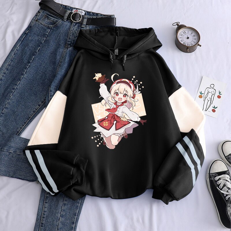 Harajuku Open World Adventure Game Genshin Impact Hoodies Women Kawaii Klee Cartoon Graphic Casual Winter Long - Genshin Impact Store