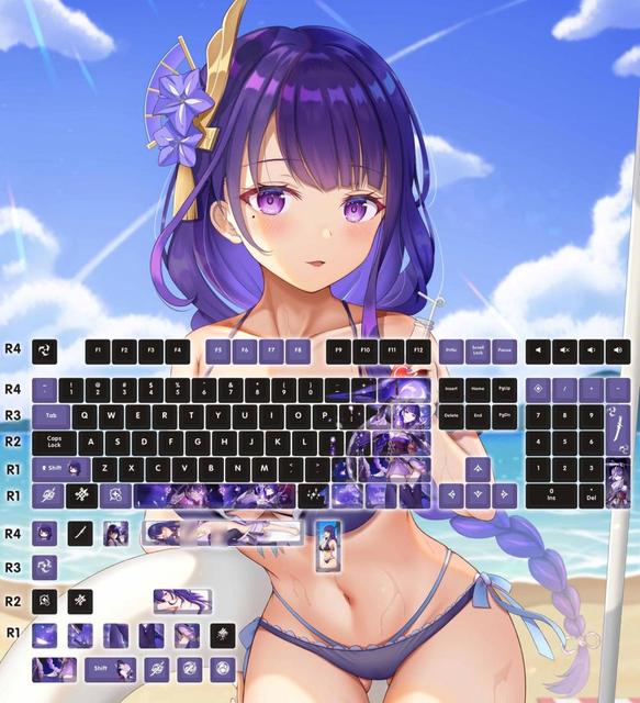 Genshin Impact Keycaps - Character Bikini Beelzebul Raiden Shogun PBT Keycap