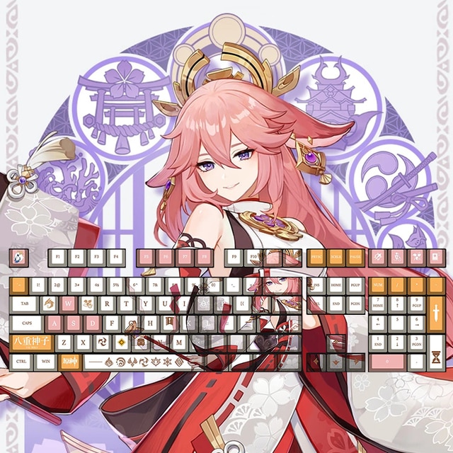 Genshin Impact Keycaps - Yae Miko Character Game PBT Keycap